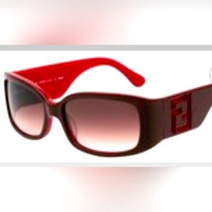 Vintage Fendi Dark Shiny Red (603) Style FS5034 Squared Sunglasses